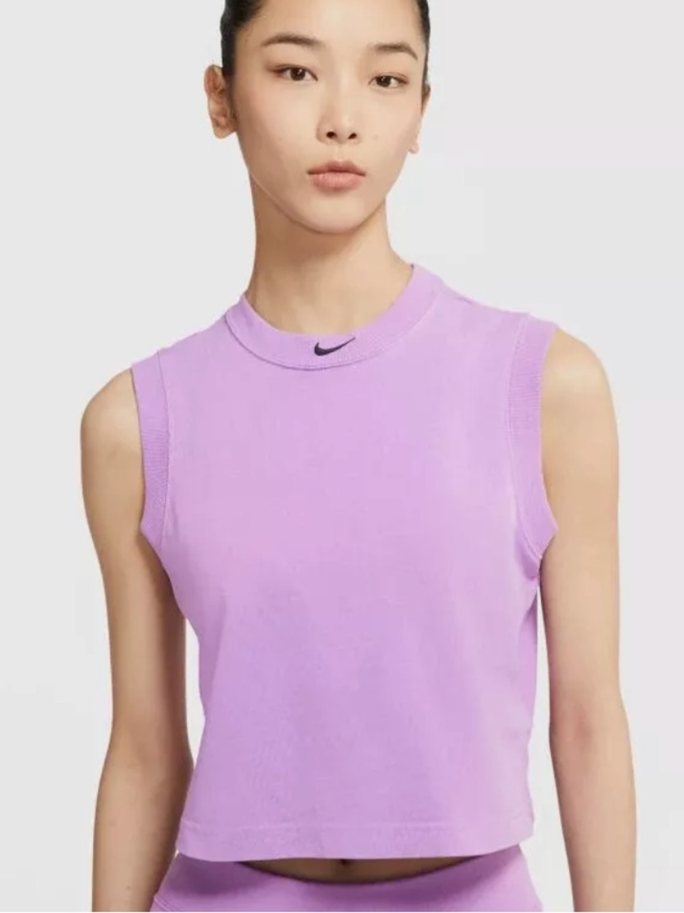 Nike Women's Just Do It Purple Vintage Wash Muscle Tee Crop Boxy 90s Tank